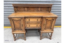 Antique Oak Jacobean Revival Sideboard with