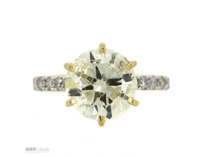 14K YELLOW GOLD, FANCY YELLOW DIAMOND AND DIAMOND,...