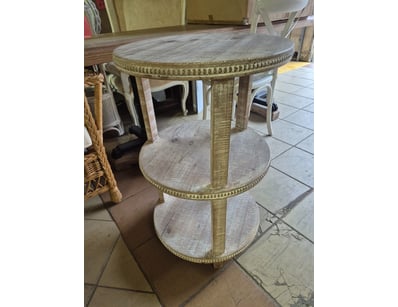 Round 3 Tier Side Table, White Wash Timber Style

...