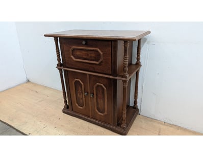 Vintage Style Timber Cabinet, Fold Down Lid Storag...