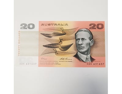 AUSTRALIAN $20 BANKNOTE, R4I5L (UNC)

CV: $135
...