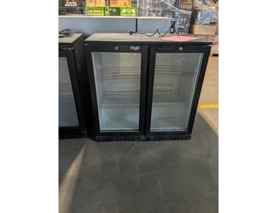 Commercial glass door refrigerator, 2-door stainle...
