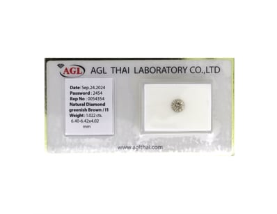 1.022CT CERTIFIED, NATURAL BROWN DIAMOND     

Rou...