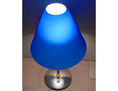 ART DECO DESK TABLE LAMP WITH METAL STEM AND BLUE ...