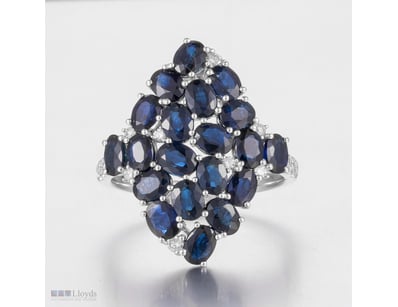 14CT WHITE GOLD AUSTRALIAN SAPPHIRE AND DIAMOND CO...