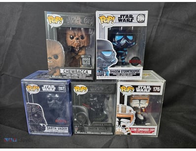 STAR WARS FUNKO POP COLLECTION - FIVE FIGURES INCL...