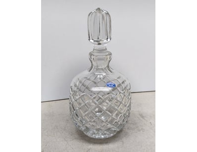 Vintage polish 1970s 24% lead crystal decanter wit...