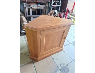 Corner Storage Unit, Timber Style, Natural Finish ...