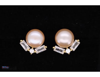 SOUTH SEA PEARL EARRINGS ON 925 SILVER - WITH CERT...