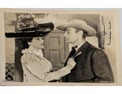 SIGNED RANDOLPH SCOTT PHOTOGRAPH WITH CERTIFICATE ...