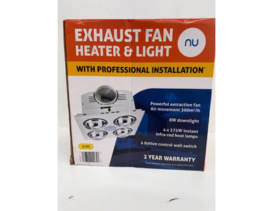 Exhaust Fan Heater&Light, Brand: Nu, Model: S125-S...
