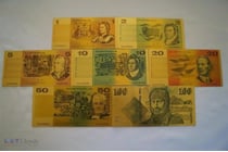 AUSTRALIA SET OF 7 SOUVENIR DOLLAR COLLECTION 24K