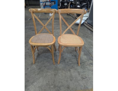 Dining chairs, timber frame, rattan seating

Dimen...
