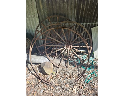 Antique Metal Wagon Wheels, 16-Spoke, SOLD AS LOT
...