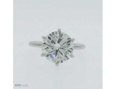4.08 CARATS PLATINUM PT 950 DIAMOND SOLITAIRE RING...