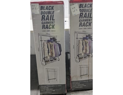 Black Double Rail Garment Rack by Slade. Features ...
