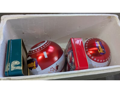 Vintage Christmas decorative collection featuring ...