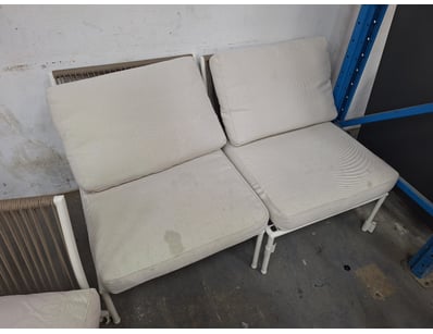 Pair Of Outdoor Seating, Timber & Rattan Style, Na...