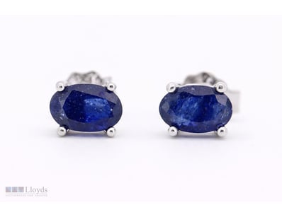 NATURAL SRI LANKAN SAPPHIRE EARRINGS ON 925 SILVER...