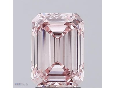 1.09 CARAT EMERALD CUT DIAMOND FANCY VIVID PINK /V...