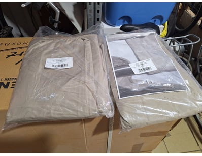 Set of 2 blackout microfiber curtains in sand Fini...