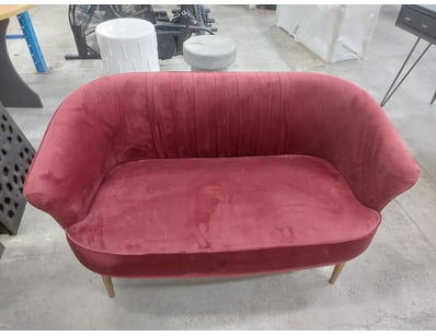 2-Seater Sofa, Velvet Style, Red Finish

Dimensi...