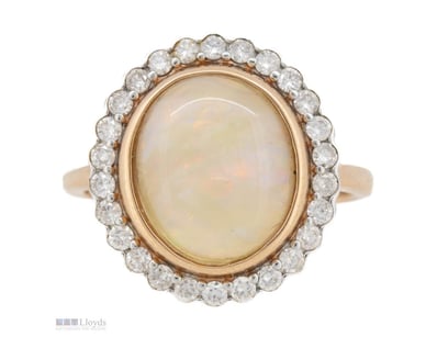 14K ROSE GOLD, 2.41CT AUSTRALIAN ANDAMOOKA OPAL AN...