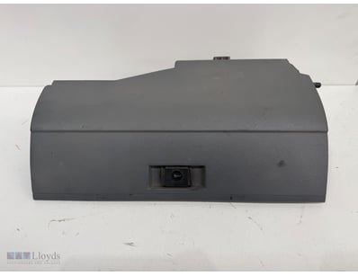 Vintage automotive glove box assembly, grey plasti...