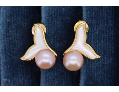 SOUTH SEA PEARL EARRINGS ON 925 SILVER - WITH CERT...