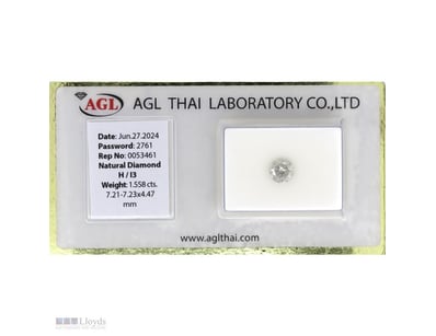 1.558CT CERTIFIED, NATURAL DIAMOND     

Round Bri...