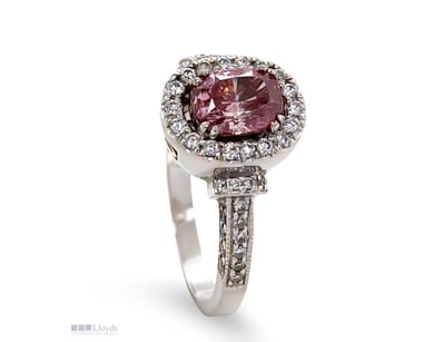 18CT WHITE AND ROSE GOLD PINK DIAMOND RING 1.36CT ...