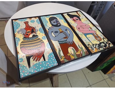 3 x Dan Withy Original Paintings, Acrylic on board...