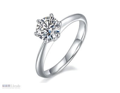 925 STERLING SILVER 1.00CT MOISSANITE SOLITAIRE RI...