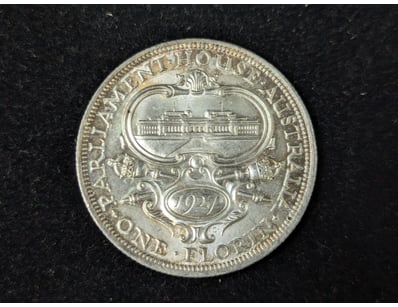1927 AUSTRALIAN 8 PEARL PARLIAMENT HOUSE FLORIN
...