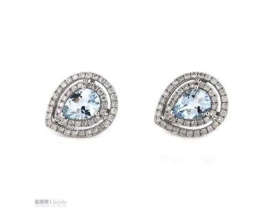 THE CENTRES FEATURE, 2 PEAR CUT, LIGHT GREYISH-BLU...