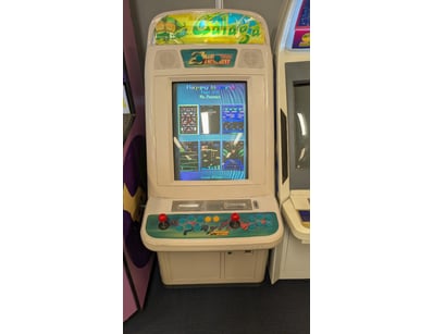 Vintage Galaga arcade cabinet by Blue Storm Amusem...