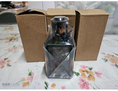 Decorative Lantern, black metal & glass, Qty x 4, ...