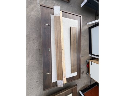 RRP $2,999 Eastwood Queen Bed in Burnt Oak finish....