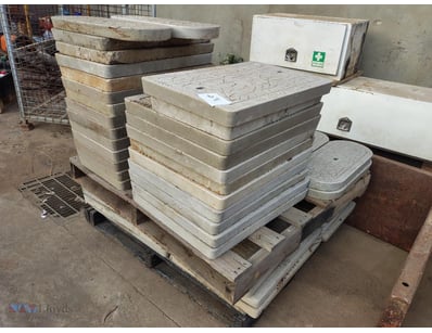 Pallet lot of concrete pit lids 
Manufacture Year:...