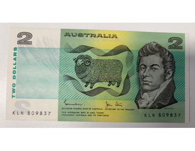 AUSTRALIAN TWO DOLLAR NOTE, 

(KLN) R88 (AUNC), ...
