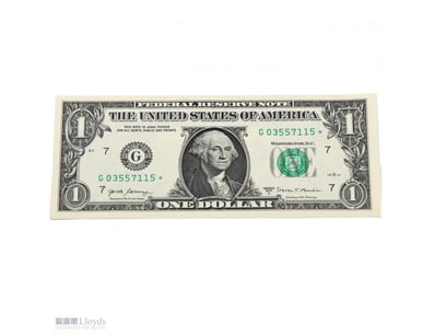 ONE UNCIRCULATED ONE DOLLAR BILL $1 NOTE, SERIES 2...