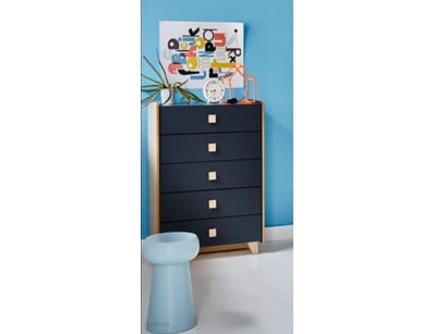 RRP $1,599 Hipster Tallboy,  Modern 5-drawer chest...