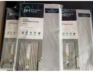 Brand new pencil pleat blockout curtain Silver 1 p...