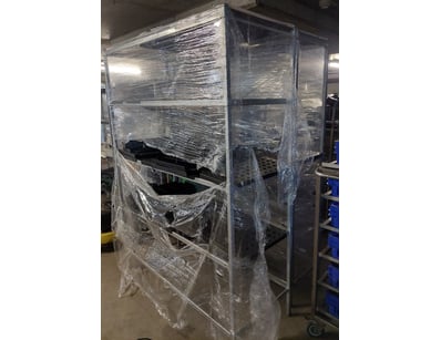 Industrial plastic storage cabinet with multiple c...