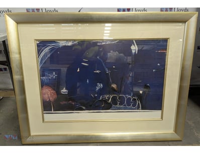 FRAMED MARITIME DIORAMA DISPLAY WITH MINIATURE VES...