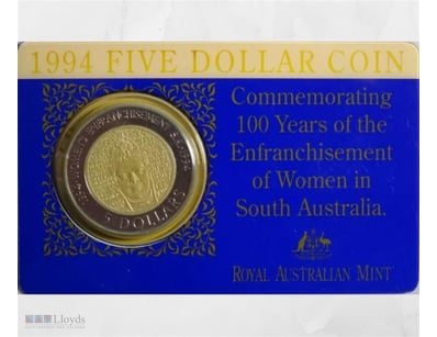 1994 $5 FIVE DOLLAR UNCIRCULATED COIN CENTENARY OF...