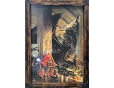 UNKNOWN ARTIST, LITHOGRAPH ON BOARD, MYTHICAL THEM...