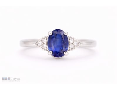 NATURAL SRI LANKAN SAPPHIRE RING ON 925 SILVER - W...