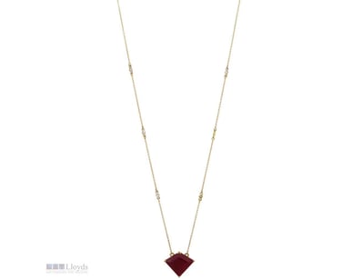 THE DESIGN FEATURES, ONE FREE-FORM CUT, DEEP RED, ...