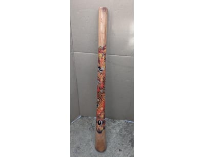 DIDGEERIDOO ABORIGINAL WOODEN CARVED BLOW PIPE WIN...